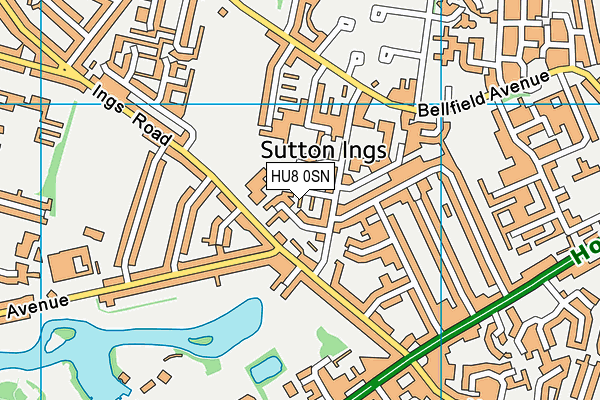 HU8 0SN map - OS VectorMap District (Ordnance Survey)