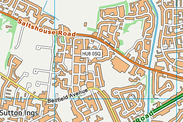 HU8 0SQ map - OS VectorMap District (Ordnance Survey)