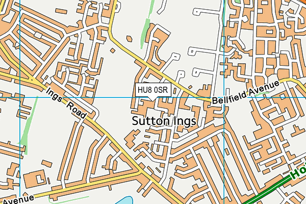 HU8 0SR map - OS VectorMap District (Ordnance Survey)