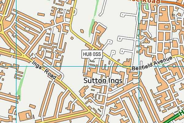 HU8 0SS map - OS VectorMap District (Ordnance Survey)