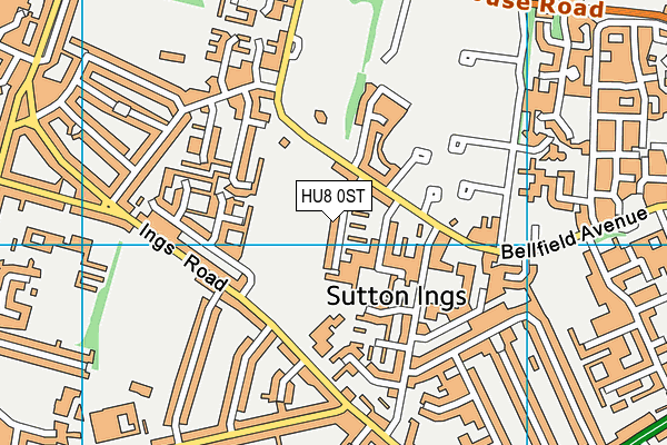 HU8 0ST map - OS VectorMap District (Ordnance Survey)