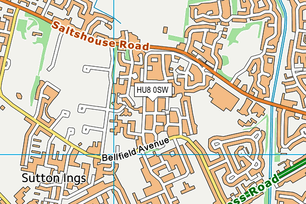 HU8 0SW map - OS VectorMap District (Ordnance Survey)