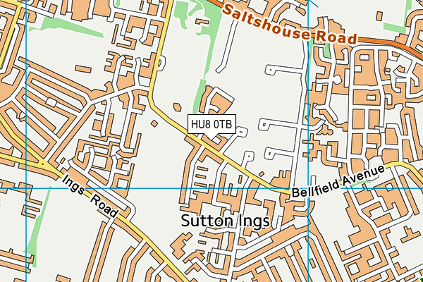 HU8 0TB map - OS VectorMap District (Ordnance Survey)