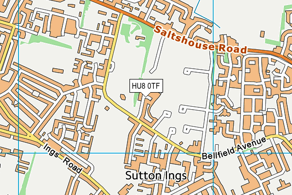HU8 0TF map - OS VectorMap District (Ordnance Survey)