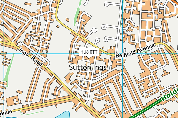 HU8 0TT map - OS VectorMap District (Ordnance Survey)