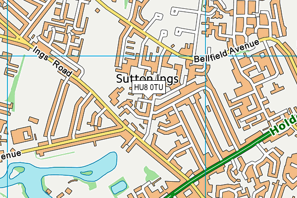 HU8 0TU map - OS VectorMap District (Ordnance Survey)