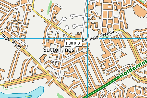 HU8 0TX map - OS VectorMap District (Ordnance Survey)