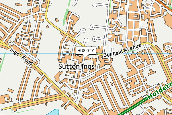 HU8 0TY map - OS VectorMap District (Ordnance Survey)