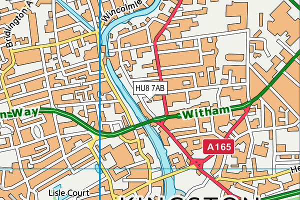 HU8 7AB map - OS VectorMap District (Ordnance Survey)