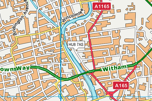 HU8 7AS map - OS VectorMap District (Ordnance Survey)