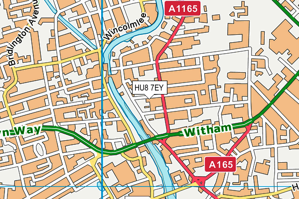 HU8 7EY map - OS VectorMap District (Ordnance Survey)