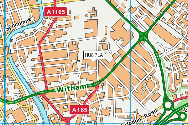 HU8 7LA map - OS VectorMap District (Ordnance Survey)