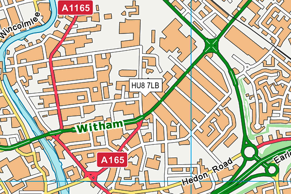 HU8 7LB map - OS VectorMap District (Ordnance Survey)