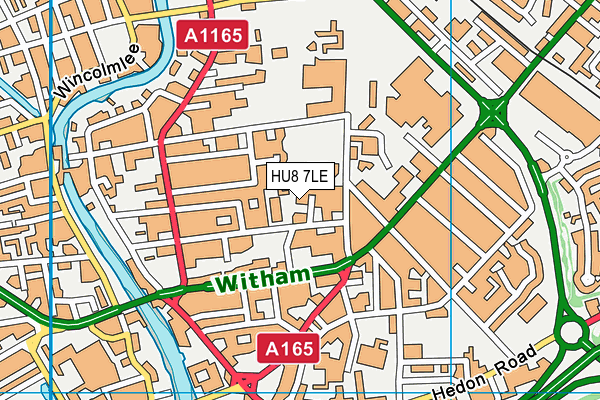 HU8 7LE map - OS VectorMap District (Ordnance Survey)