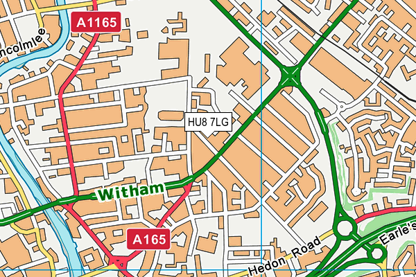 HU8 7LG map - OS VectorMap District (Ordnance Survey)