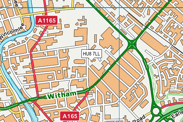 HU8 7LL map - OS VectorMap District (Ordnance Survey)