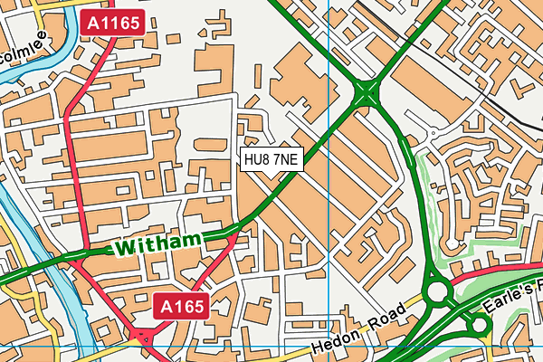 HU8 7NE map - OS VectorMap District (Ordnance Survey)