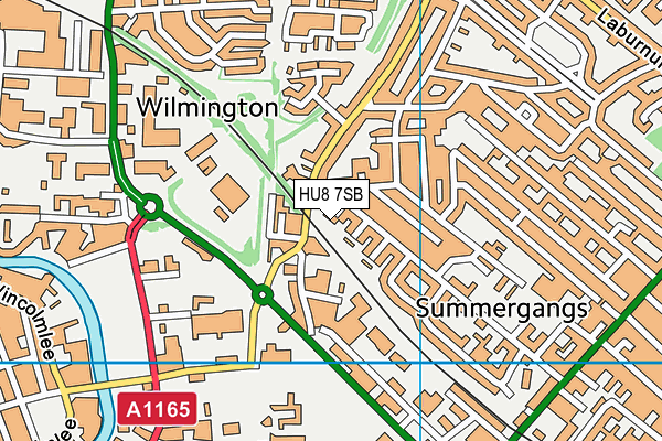 HU8 7SB map - OS VectorMap District (Ordnance Survey)