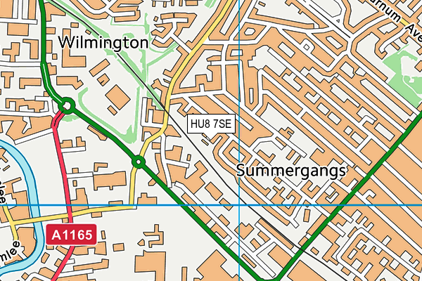 HU8 7SE map - OS VectorMap District (Ordnance Survey)