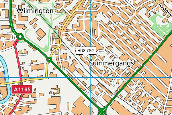 HU8 7SG map - OS VectorMap District (Ordnance Survey)