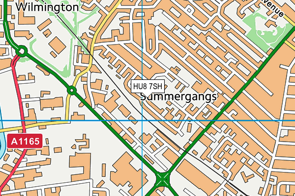 HU8 7SH map - OS VectorMap District (Ordnance Survey)