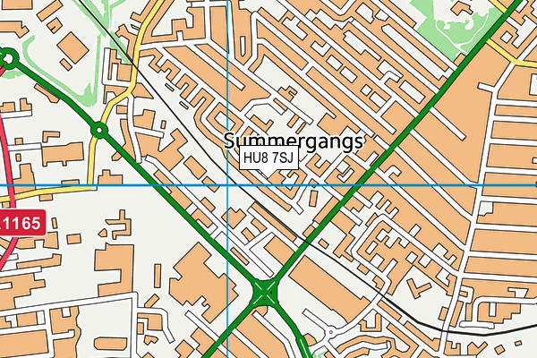 HU8 7SJ map - OS VectorMap District (Ordnance Survey)