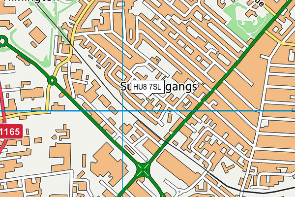 HU8 7SL map - OS VectorMap District (Ordnance Survey)