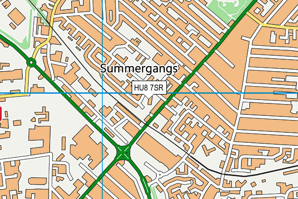 HU8 7SR map - OS VectorMap District (Ordnance Survey)