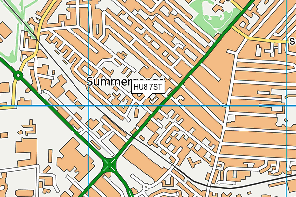 HU8 7ST map - OS VectorMap District (Ordnance Survey)