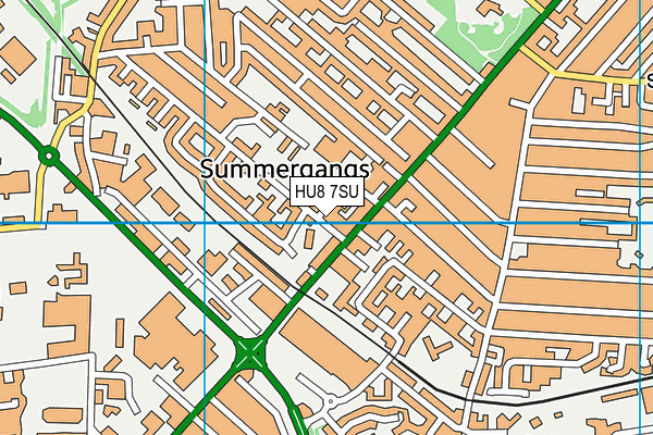 HU8 7SU map - OS VectorMap District (Ordnance Survey)