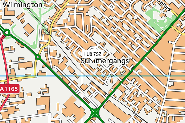 HU8 7SZ map - OS VectorMap District (Ordnance Survey)