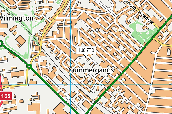 HU8 7TD map - OS VectorMap District (Ordnance Survey)