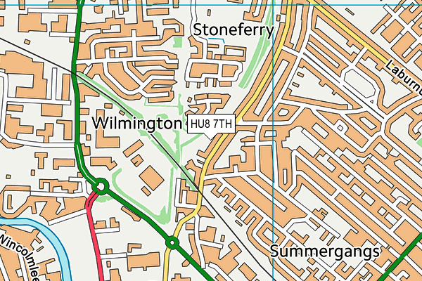 HU8 7TH map - OS VectorMap District (Ordnance Survey)