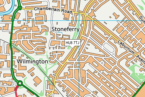 HU8 7TJ map - OS VectorMap District (Ordnance Survey)