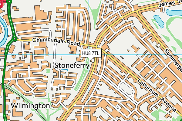 HU8 7TL map - OS VectorMap District (Ordnance Survey)