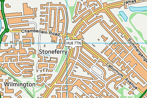 HU8 7TN map - OS VectorMap District (Ordnance Survey)