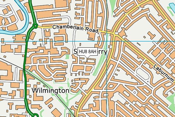HU8 8AH map - OS VectorMap District (Ordnance Survey)
