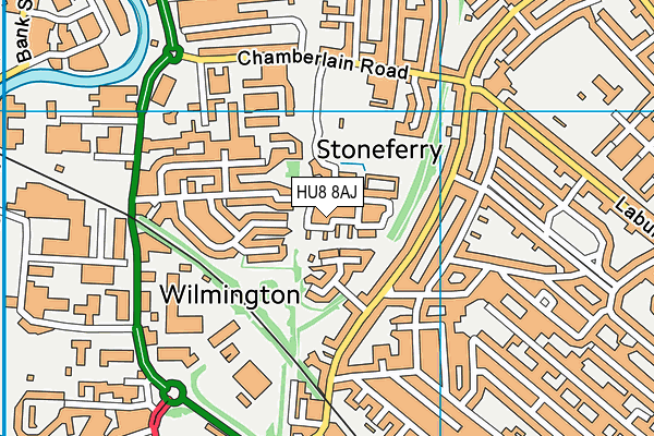 HU8 8AJ map - OS VectorMap District (Ordnance Survey)