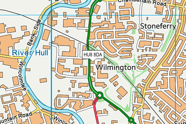 HU8 8DA map - OS VectorMap District (Ordnance Survey)