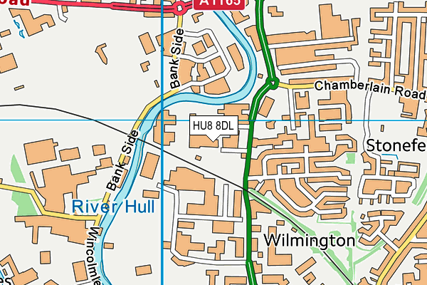 HU8 8DL map - OS VectorMap District (Ordnance Survey)