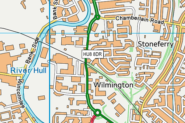 HU8 8DR map - OS VectorMap District (Ordnance Survey)