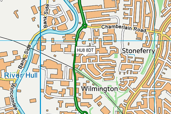 HU8 8DT map - OS VectorMap District (Ordnance Survey)