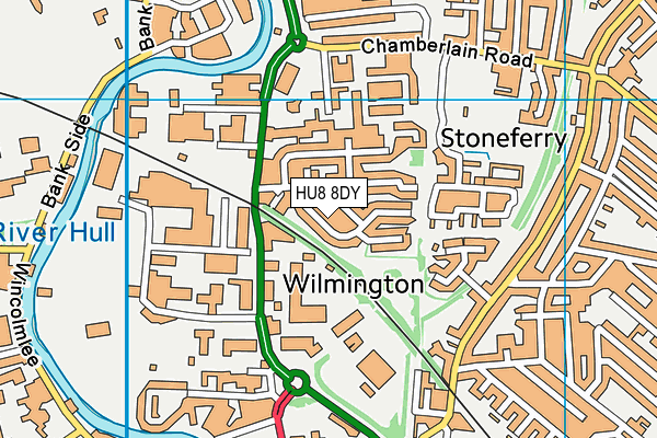 HU8 8DY map - OS VectorMap District (Ordnance Survey)