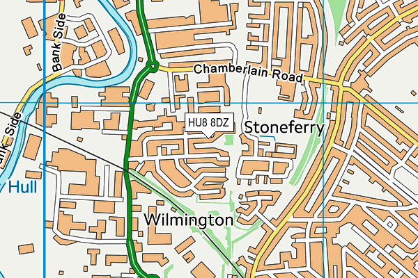 HU8 8DZ map - OS VectorMap District (Ordnance Survey)