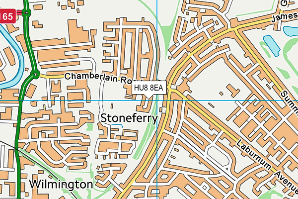 HU8 8EA map - OS VectorMap District (Ordnance Survey)