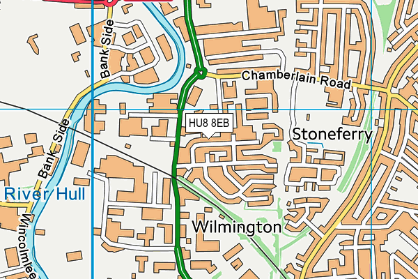 HU8 8EB map - OS VectorMap District (Ordnance Survey)