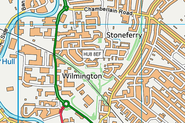 HU8 8EF map - OS VectorMap District (Ordnance Survey)