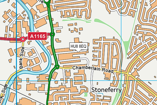 HU8 8EQ map - OS VectorMap District (Ordnance Survey)