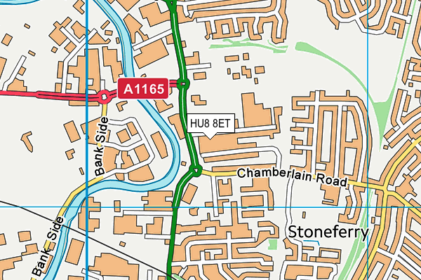 HU8 8ET map - OS VectorMap District (Ordnance Survey)