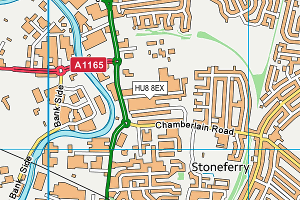 HU8 8EX map - OS VectorMap District (Ordnance Survey)